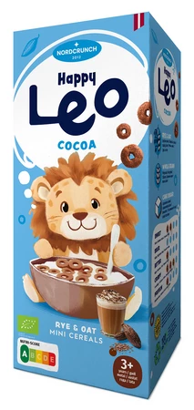 NORDCRUNCH (HAPPY LEO) KÓŁKA ZBOŻOWE KAKAOWE DLA DZIECI BIO 150 g
