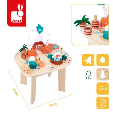 Janod Wielofunkcyjny stolik edukacyjny Dinozaury 12 m+