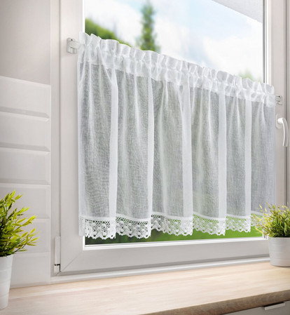 FIRANA GOTOWA LISA NA TAŚMIE 150 X 60 CM BIAŁY