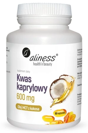 Aliness Kwas kaprylowy (60% C8) 600 mg x 90 caps