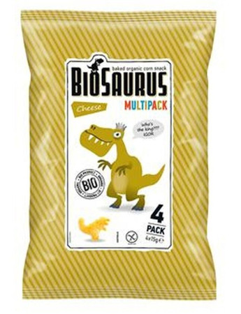 BioSaurus − Chrupki kukurydziane Dinozaury o smaku serowym bezgl. BIO − 4 x 15 g