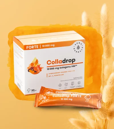 Zestaw 2x Aura Herbals - Colladrop Forte kolagen morski 10000 mg - 30 sasz.