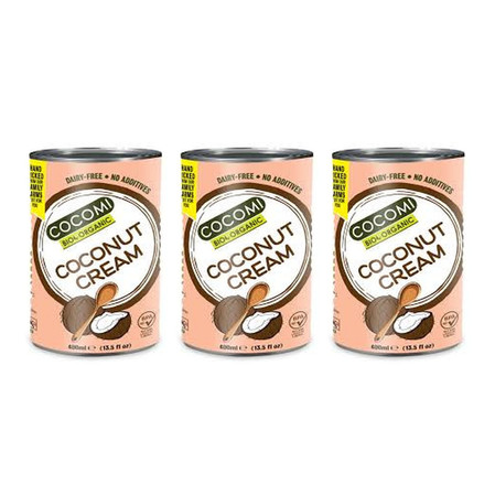 Zestaw: 3x COCOMI ZAGĘSZCZONY PRODUKT KOKOSOWY BEZ GUMY GUAR BEZ DODATKU CUKRÓW BIO 400 ml (PUSZKA)