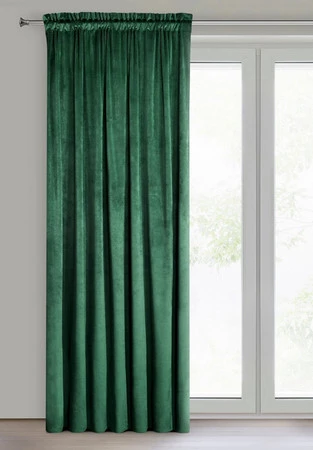ZASŁONA GOTOWA MELANIE NA TAŚMIE 140 X 270 CM BUTELKOWY ZIELONY