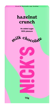 N!CK'S Nicks Czekolada mleczna z orzechami laskowymi 75g
