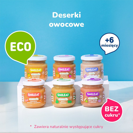 Smileat, BIO Deser wieloowocowy z mango 6m+, 130g