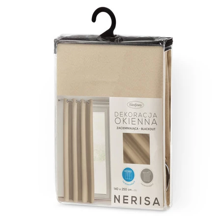 ZASŁONA GOTOWA NERISA 140 X 250 CM BEŻOWY