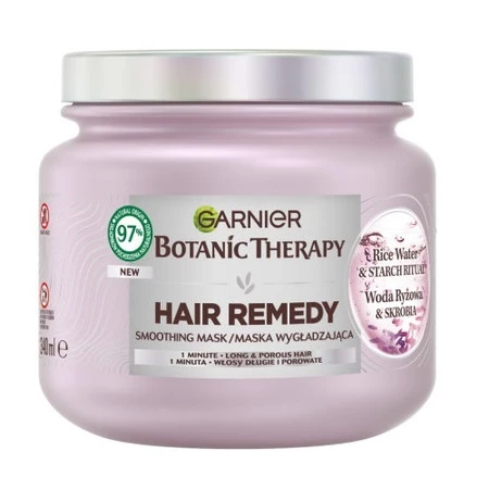 Botanic Therapy maska wygładzająca do włosów długich i porowatych Woda Ryżowa i Skrobia 340ml