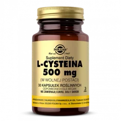 Solgar – L-cysteina 500 mg, suplement diety – 30 kapsułek