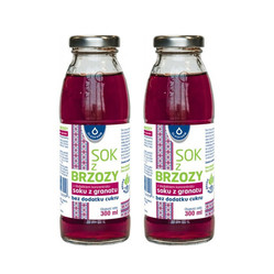 Zestaw: 2x Oleofarm Sok z brzozy z dodatkiem granatu bez cukru 300 ml