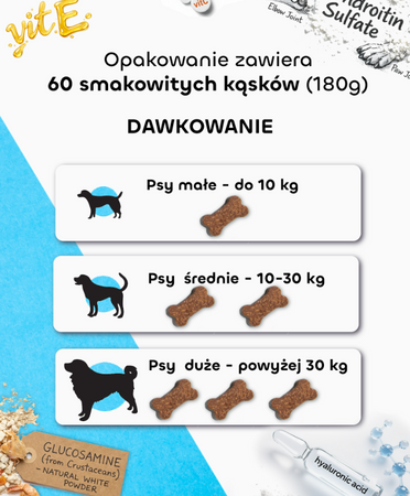 Rogers Labs Stawy I Kości - przysmak - kąsek funkcjonalny dla psa - 60szt - 180 g