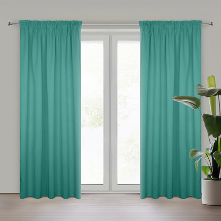 ZASŁONA GOTOWA D91 PARISA NA TAŚMIE 140 X 270 CM TURKUSOWY