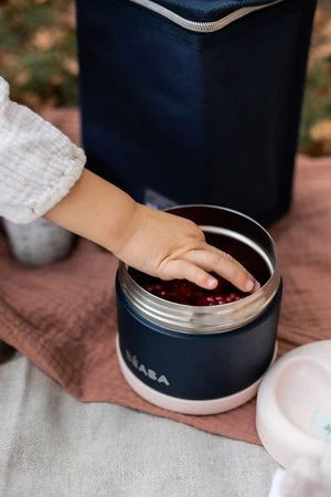 Beaba Pojemnik - termos obiadowy ze stali nierdzewnej z hermetycznym zamknięciem duży 500 ml light pink/night blue