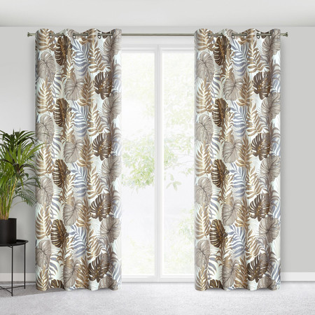 ZASŁONA GOTOWA D91 KORFU 140 X 250 CM BRĄZOWY