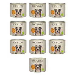 Zestaw 10x DOG'S LOVE BIO PUTE - ekologiczny indyk z amarantusem, dynią i pietruszką (200g)