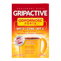 Gripactive Odporność Forte. Wit.D + Cynk + Wit.C 6 saszetek
