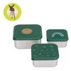 Lassig Pojemnik na przekąski snackbox ze stali nierdzewnej 3 szt. Happy Rascals Smile green