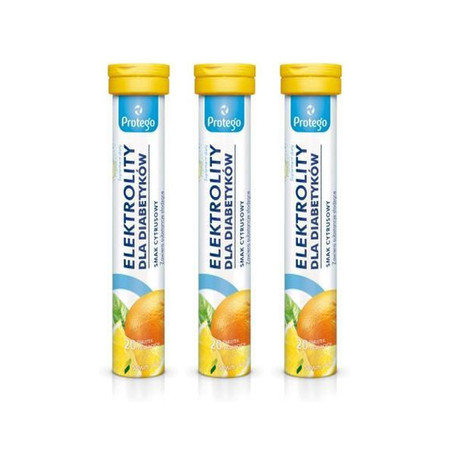 Zestaw: 3x Protego Elektrolity dla Diabetyków 20tabl.