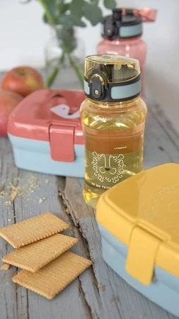 Lassig Zestaw śniadaniowy na lunch Lunchbox + Tritanowa butelka - bidon 460 ml About Friends Lew