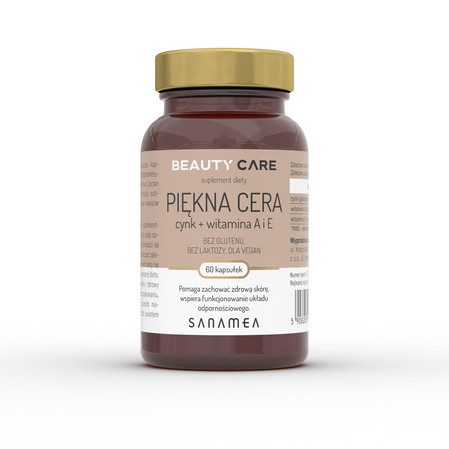 Sanamea Beauty Care Piękna Cera cynk + witamina A i E 60 kaps.