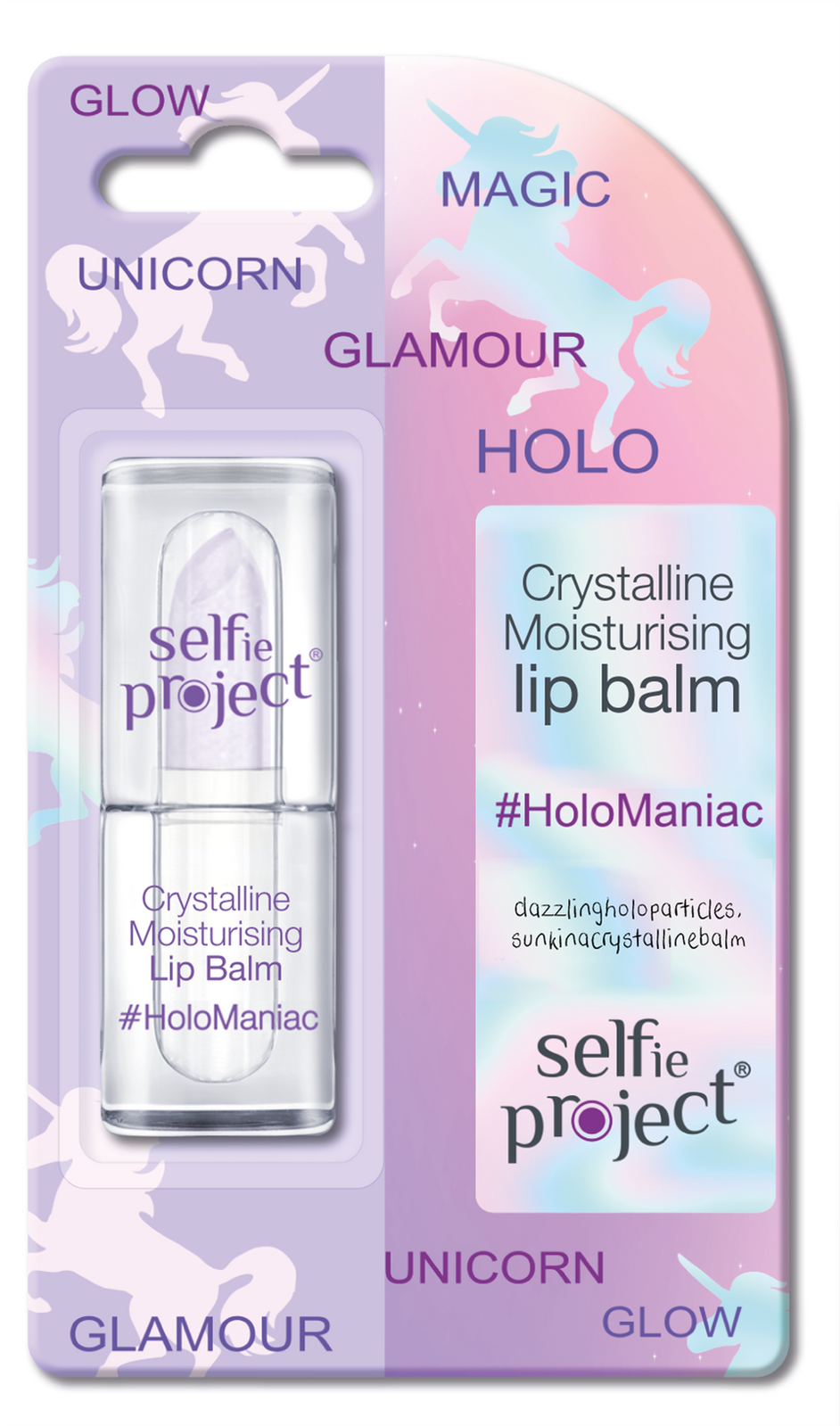 Selfie Project, Krystaliczny Balsam Nawilżający do Ust #HoloManiac, 3,5 g. - Nabea.pl