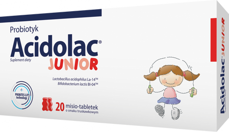 Acidolak Junior smak trusk.- 20 misio tabletek