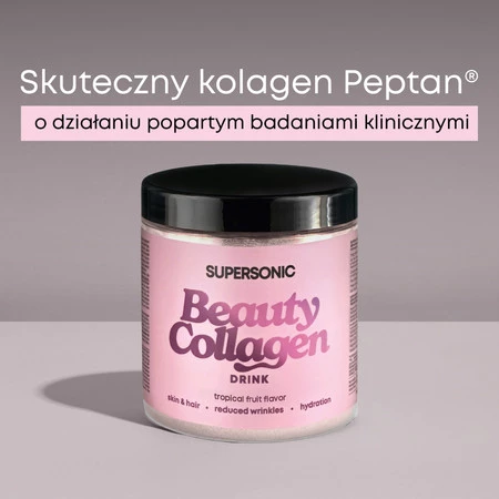 SUPERSONIC Collagen Beauty Drink Tropic 185g (25 porcji) smak owoce tropikalne