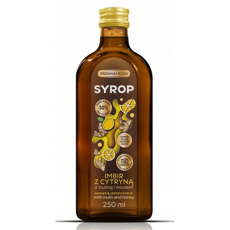 Premium Rosa Syrop Imbir z cytryną inuliną i miód 250ml