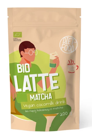 DIET-FOOD MATCHA LATTE - NAPÓJ KOKOSOWY Z MATCHĄ BIO 200 g 