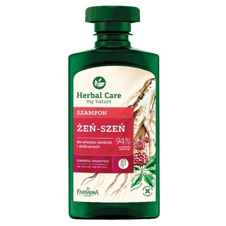 Herbal Care − Żeń-Szeń, szampon do włosów cienkich i delikatnych − 330 ml