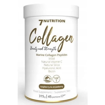 7Nutrition Marine Collagen Peptides hydrolizowany kolagen morski smak malina-truskawka 315g