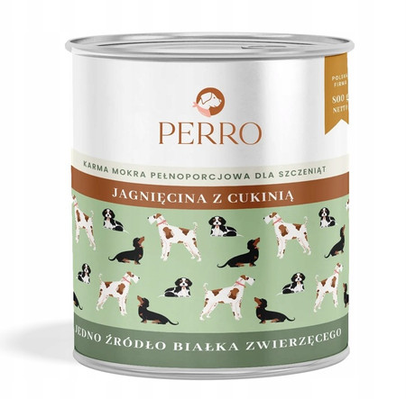 Perro Jagnięcina z cukinią dla szczeniąt  - Karma mokra dla psa - 800 g