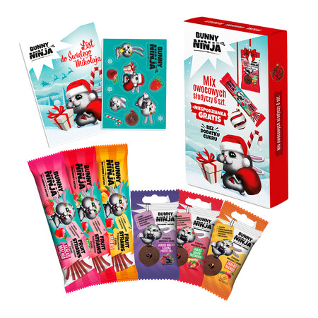 Bunny Ninja Świąteczny mix owocowe słodycze 93 g