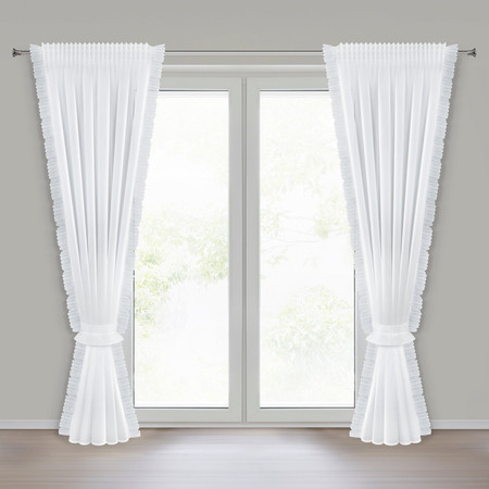 FIRANA GOTOWA KAREN NA TAŚMIE 140 X 270 CM BIAŁY
