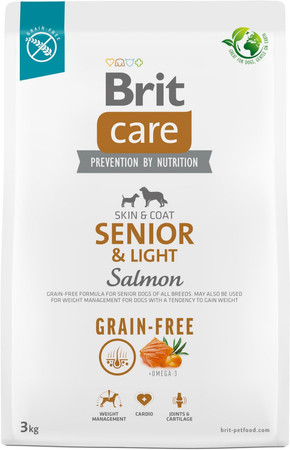 BRIT Care Dog Grain Free SENIOR / LIGHT Salmon 3kg