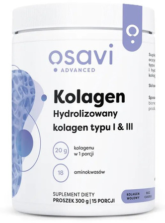 Osavi Kolagen hydrolizowany typu I i III wsparcie skóry, stawów i kości 300 g
