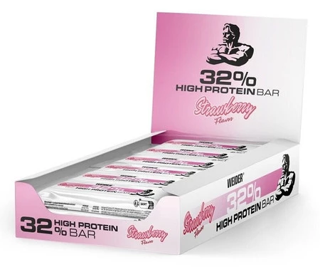 Wieder 32% High Protein Bar Baton proteinowy 12 szt. x 60g smak truskawka