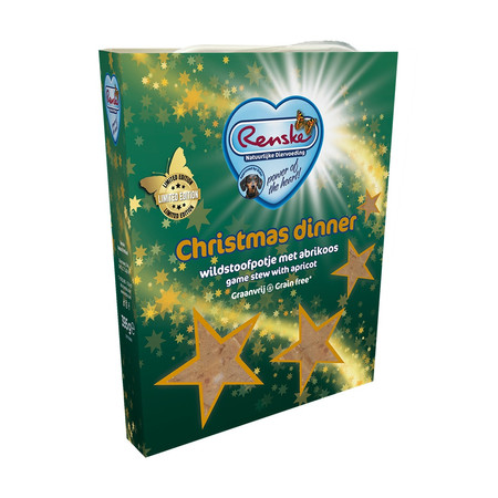 RENSKE Dog Christmas Dinner - gulasz z kaczki i dziczyzny z morelami (395g)