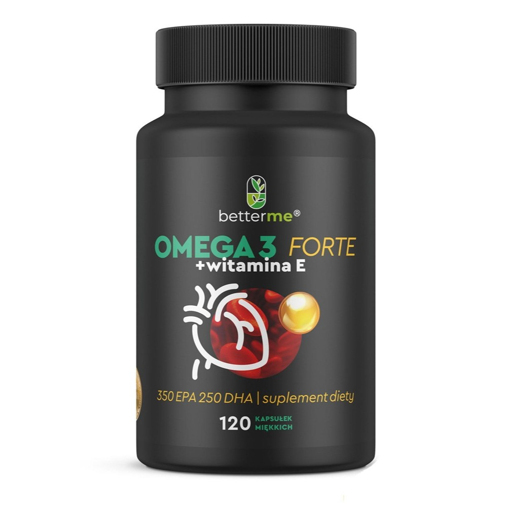 BETTERME Omega 3 Forte + Witamina E suplement diety 120 kaps. - Nabea.pl