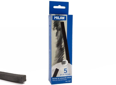 Węgiel rysunkowy Milan 10 - 10 mm 5 szt. w pudełku -
