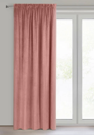 ZASŁONA GOTOWA PIERRE NA TAŚMIE 140 X 300 CM CIEMNORÓŻOWY