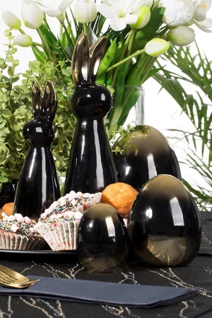 Ozdoba Wielkanocna, Figurka ceramiczna, kolor czarny, rozmiar 6 x 8 x 6 cm