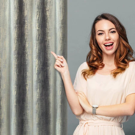 ZASŁONA GOTOWA MARSALA 140 X 250 CM SZARY