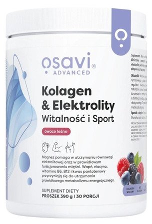 Osavi Kolagen Elektrolity Witalność i Sport 390g smak owoce leśne