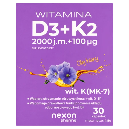 Nexon Witamina D3+K2 (2000J.M+100Mcg) 30 kaps.