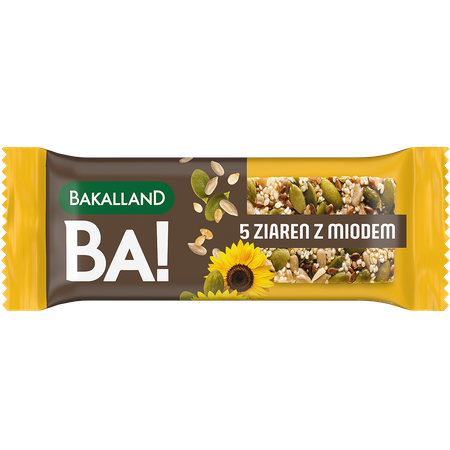 Zestaw: 10x Bakalland Ba! Baton zbożowy 5 ziaren z miodem 40g