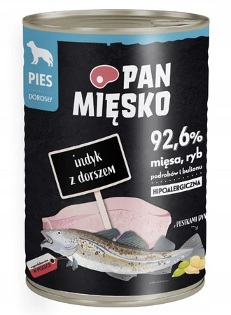 Pan Mięsko karma mokra dla psa Indyk z Dorszem 400g