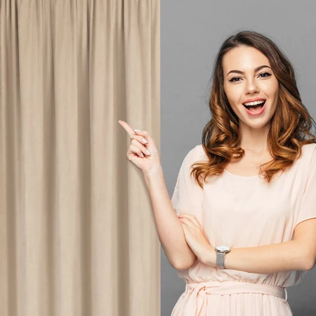 ZASŁONA GOTOWA PIERRE NA TAŚMIE 140 X 300 CM KREMOWY