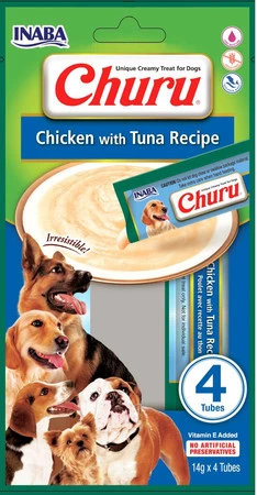 INABA Dog Churu 4P Chicken Tuna Kurczak Tuńczyk 4x14g