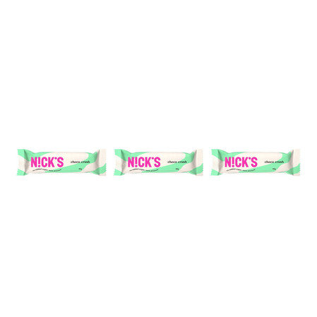 Zestaw: 3x N!ck's Nicks Choco Crush - baton czekoladowy z solonymi chrupkami bez dodatku cukru 32g